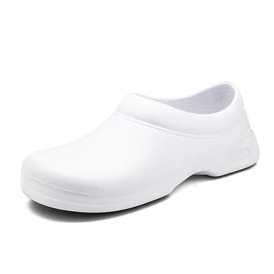 Wako Slide Chef Giày không trơn trượt Giày làm việc Nhà máy Nhà máy Nhà bếp Giày y tế Dầu chống thấm nước trắng