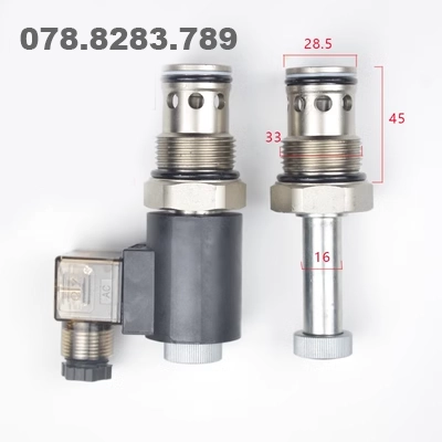 Van giảm áp điện từ hai vị trí hai chiều thường đóng ren DHF16-220 hai vị trí hai chiều SV16-202NCP van đảo chiều thủy lực các loại đế van thủy lực