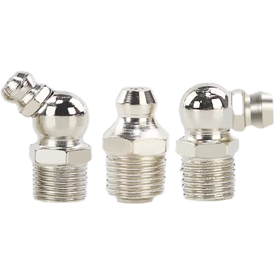 Dụng cụ bơm mỡ m6 m8 m10 vòi phun phụ kiện súng bơm mỡ vú bơm mỡ mạ niken chóng gỉ sét