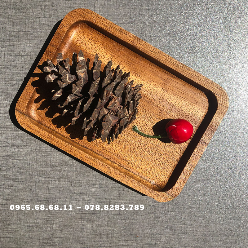 Khay gỗ đựng trà nhỏ gọn, Khay gỗ decor