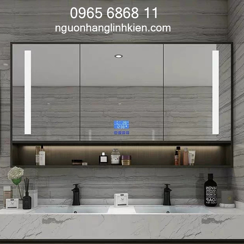 Tủ Gương Phòng Tắm Thông Minh Có Đèn Led Chống Sương Mù Gắn Tường Tủ Gắn Toilet Có Gương