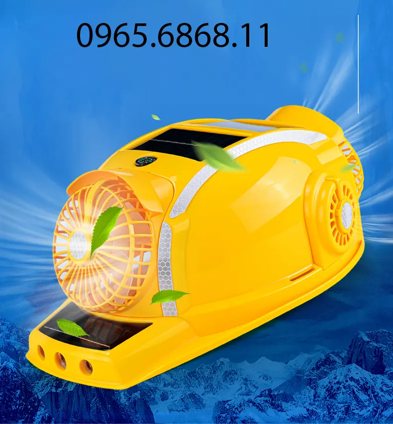 nón bảo hộ sseda Bốn quạt mũ cứng năng lượng mặt trời có sạc pin mũ bảo hiểm công trường xây dựng chống nắng làm mát làm lạnh điều hòa không khí nắp quạt điện mũ bảo hộ