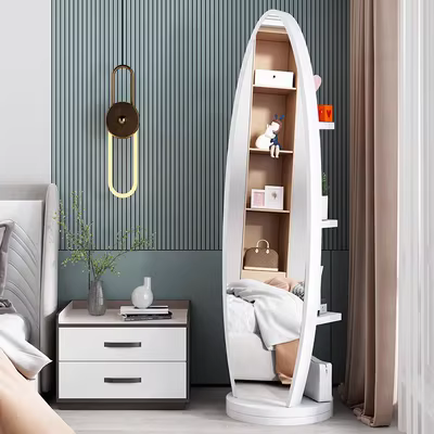 Gương xoay toàn thân đa năng tủ lưu trữ phòng ngủ tủ gương trang điểm kiểu Nhật Bản lưu trữ một trong một gương từ sàn đến trần gương đỏ lưới súng hút bụi khí nén súng hơi máy nén khí