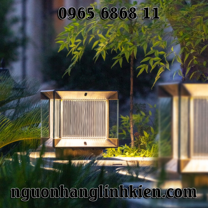 đèn năng lượng trụ cổng Đèn năng lượng mặt trời trụ cổng phong cách hiện đại đèn trụ cổng vuông phù hợp với biệt thự nhà dân đèn trụ cổng năng lượng mặt trời