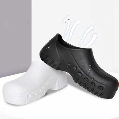 Funtownshoes sau khi bếp đầu bếp làm việc Giày đặc biệt nam và mùa hè Dép thoáng khí chống thấm dầu chống trượt