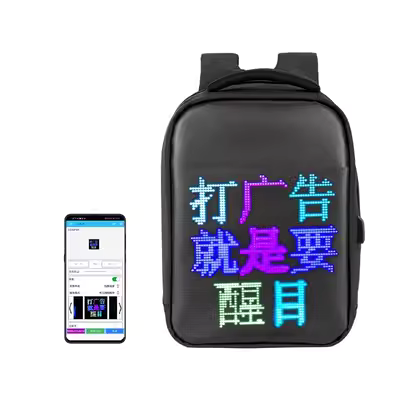 màn hình ba lô led màn hình quảng cáo năng động màu đỏ cưỡi ngoài trời thay mặt ba lô lái xe màn hình quảng cáo di động Balo LED Divoom đồ chơi công nghệ cho iphone