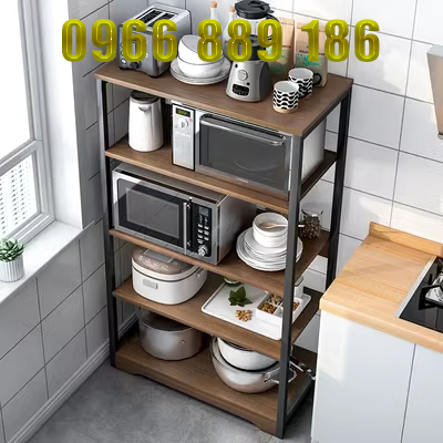 kệ đựng gia vị bằng gỗ Giá để đồ nhà bếp đa năng từ sàn đến trần hộ gia đình nhiều lớp lưu trữ giá để đồ nồi lò vi sóng kệ gia vị kệ gia vị 2 tầng kệ bếp nấu ăn