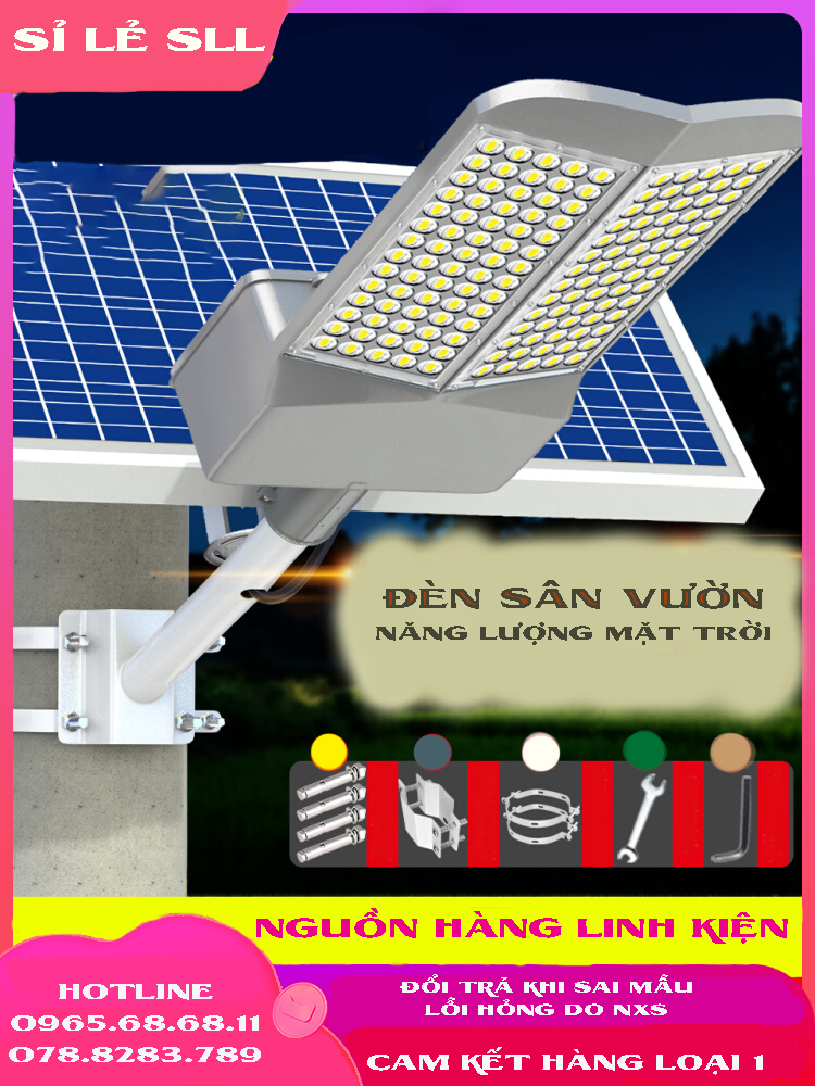 Đèn ngoài trời năng lượng mặt trời đèn đường sân nông thôn mới hai mặt góc rộng siêu sáng kỹ thuật công suất cao đèn đường LED đèn năng lượng sân vườn đèn năng lượng mặt trời sân vườn