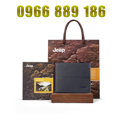 Jeep ví nam hàng đầu cửa hàng chính thức đích thực 2022 mới ví da ngắn kinh doanh ví da bò nguyên chất bop da nam ví nam chính hãng