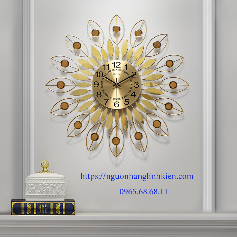 Đồng hồ trang trí, đồng hồ decor kim loại cỡ lớn, sang trọng hiện đại