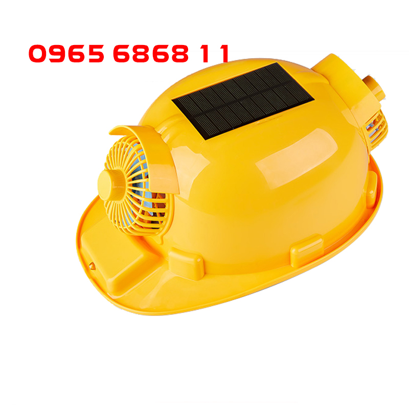 Mũ bảo hộ lao động có 6 quạt làm mát đa chức năng điều khiển bằng giọng nói nón công trình điều hòa hạ nhiệt nón vải bảo hộ
