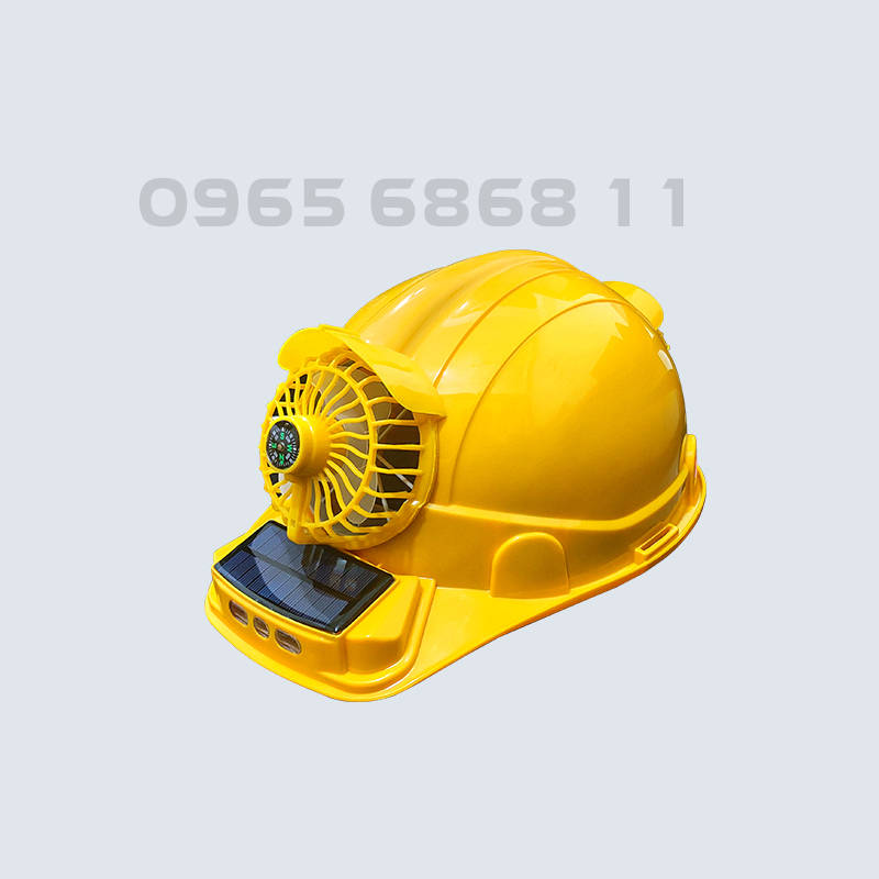 nón thùy dương Mũ công nhân làm mát chống nắng chất liệu nhựa ABS nón bảo hộ quạt năng lượng mặt trời thoáng khí chống va đập nón bảo hộ thùy dương