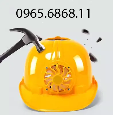 Nón bảo hộ công trường quạt năng lượng mặt trời làm mát hạ nhiệt mũ bảo hộ thoáng khí chống va đập mạnh nón bhlđ thùy dương