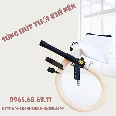 Súng hút bụi, thổi bụi bằng khí nén thương hiệu POMA Mỹ - bộ súng xịt hơi khí nén loại tốt