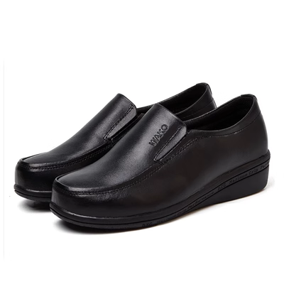 [Giày Chef của phụ nữ] Giày chống thấm nước chống thấm, chống dầu Giày công sở Casual Old Man Black Lao động bảo hiểm
