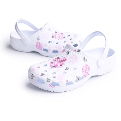Bạch kim đến Western White Shoes Nurse Bác sĩ Giày lỗ Giày nam và nữ Dép phẳng thoải mái thoáng khí dưới đáy