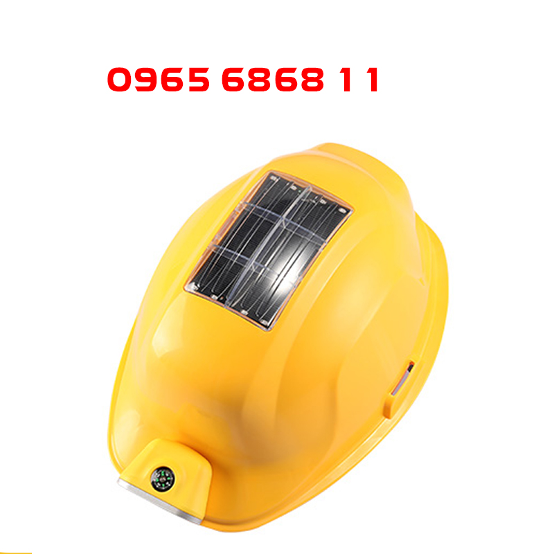 Mũ bảo hộ có quạt sạc năng lượng mặt trời chống nắng chống nóng nón công nhân nhựa ABS đạt tiêu chuẩn an toàn mũ lưới bảo hộ
