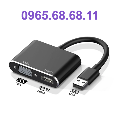 Giao diện PZOZ USB3.0 sang HDMI Bộ chuyển đổi VGA bộ chuyển đổi máy chiếu bộ chuyển đổi độ nét cao cáp kết nối TV máy tính xách tay card đồ họa bên ngoài bộ mở rộng đa chức năng bên ngoài đế cắm mở rộng đầu nối usb day usb 2 dau