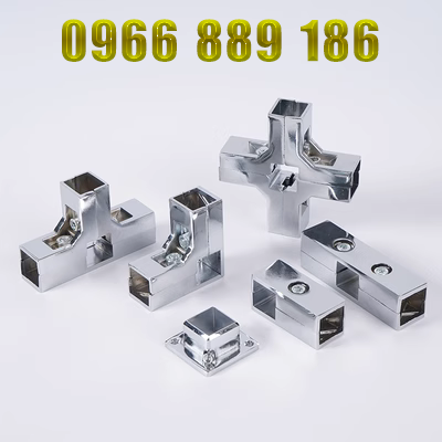 Thép không gỉ ống vuông nối kệ phụ kiện dây kết nối 25*25 vuông trưng bày quần áo kệ hoa giá nối hơi nhanh đầu chia khí nén