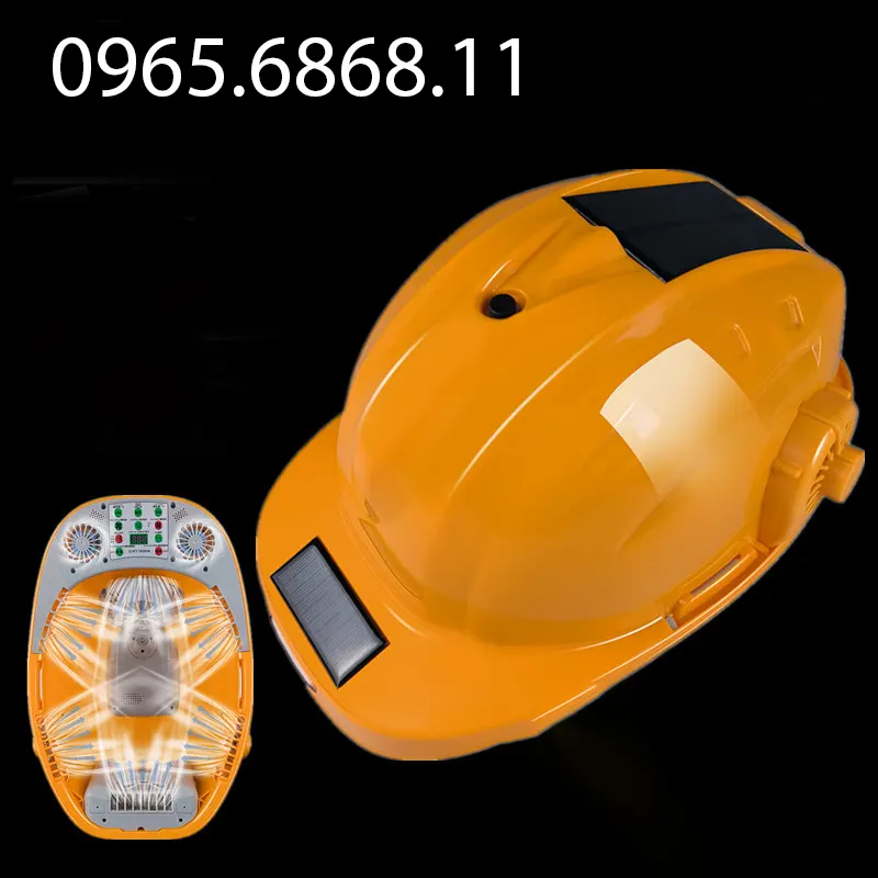 giá nón bảo hộ Mũ bảo hộ lao động độ cứng đạt tiêu chuẩn an toàn lao động có quạt làm mát nón công trường nhựa ABS siêu nhẹ nón bảo hộ màu trắng