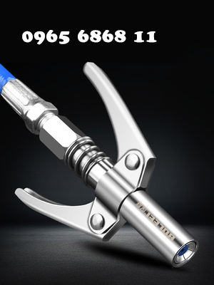 Đầu bơm mỡ 6 chấu 2 tai thép không gỉ vòi phun mỡ cao áp chống tràn dầu mỡ khi bơm máy bơm mỡ bò bằng điện