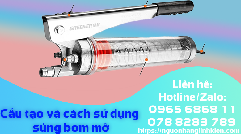 Súng bơm mỡ- Cấu tạo và cách sử dụng súng bơm mỡ bằng tay
