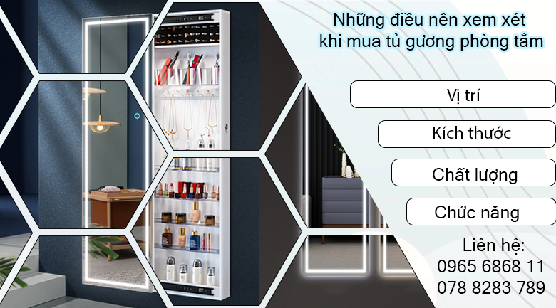 Những điều cần lưu ý trước khi mua tủ gương phòng tắm, tủ gương trang điểm